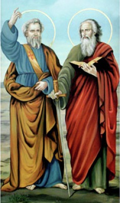 São Pedro e São Paulo Apóstolos - principais líderes da Igreja Cristã