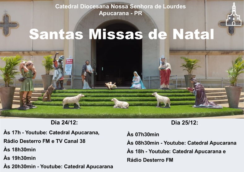 Veja a programação de missas de Natal na Catedral Nossa Senhora de Lourdes   Online
