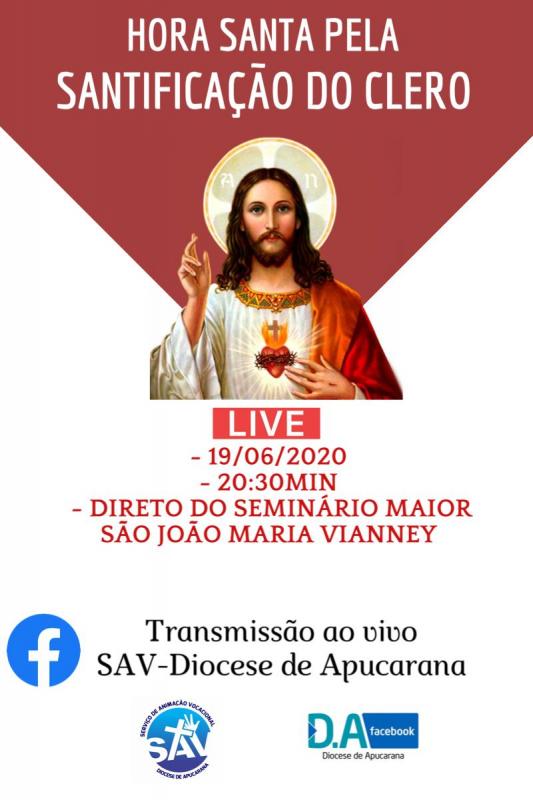 Hora Santa Pela Santificação do Clero terá transmissão ao vivo