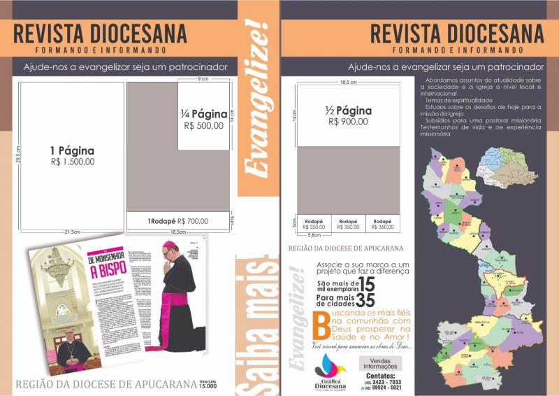 Sua marca, empresa ou eventos na Revista da Diocese 