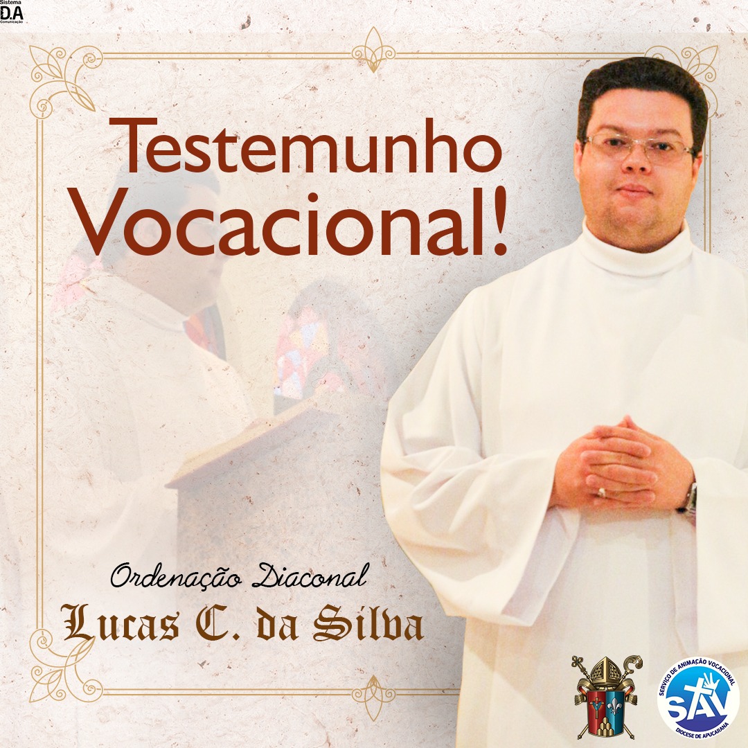  Confira o testemunho vocacional do seminarista Lucas Caetano da Silva 