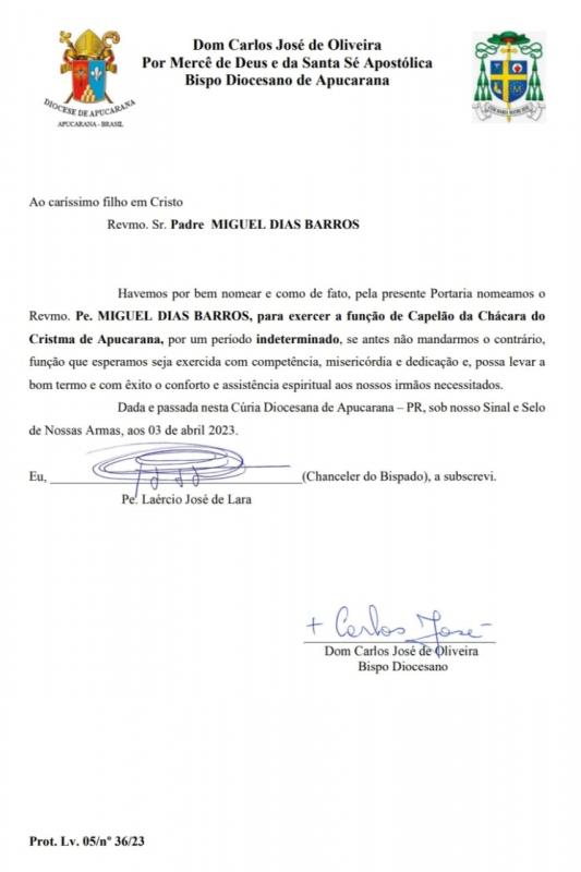 Chácara do Cristma recebe um novo diretor espiritual