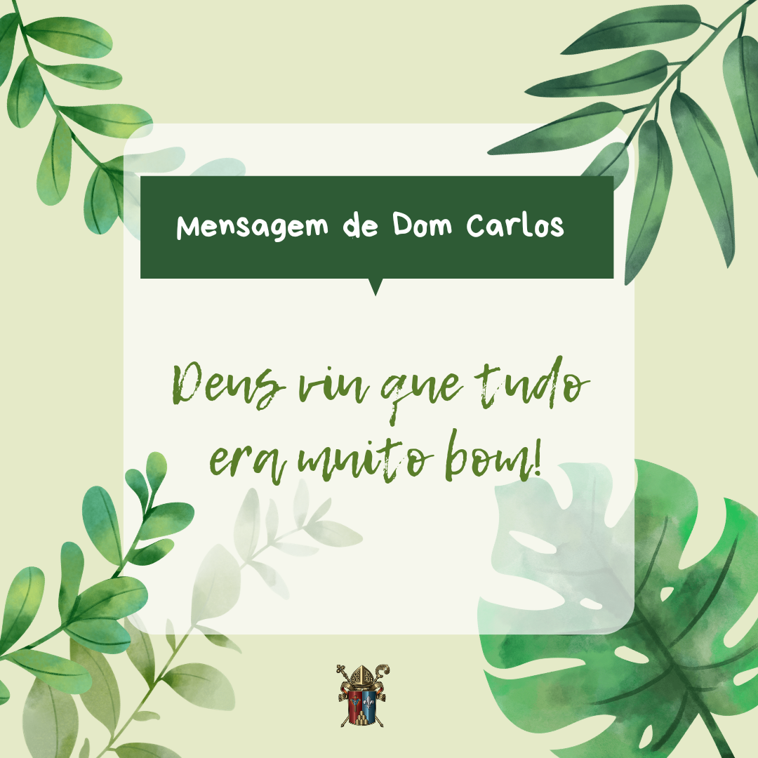 Deus viu que tudo era muito bom!