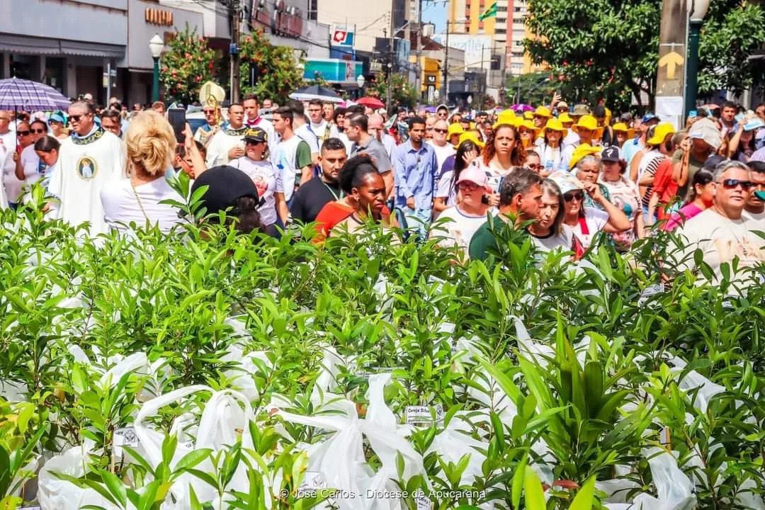 Pastoral do Meio Ambiente distribuiu 1.950 mudas na 5ª Romaria Diocesana 