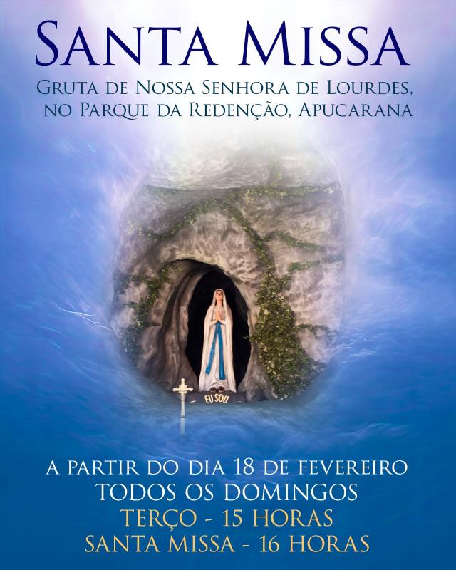 Todos os domingos haverá missa e terço na gruta do Parque da Redenção