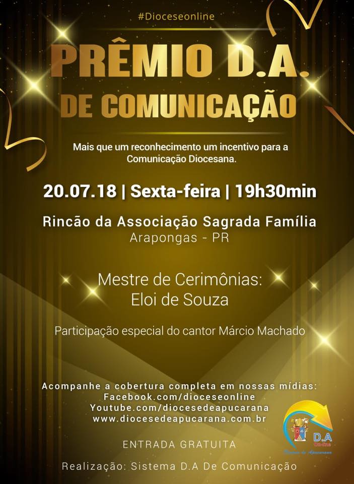 Algumas artes de divulgação do Prêmio D.A de Comunicação 2018