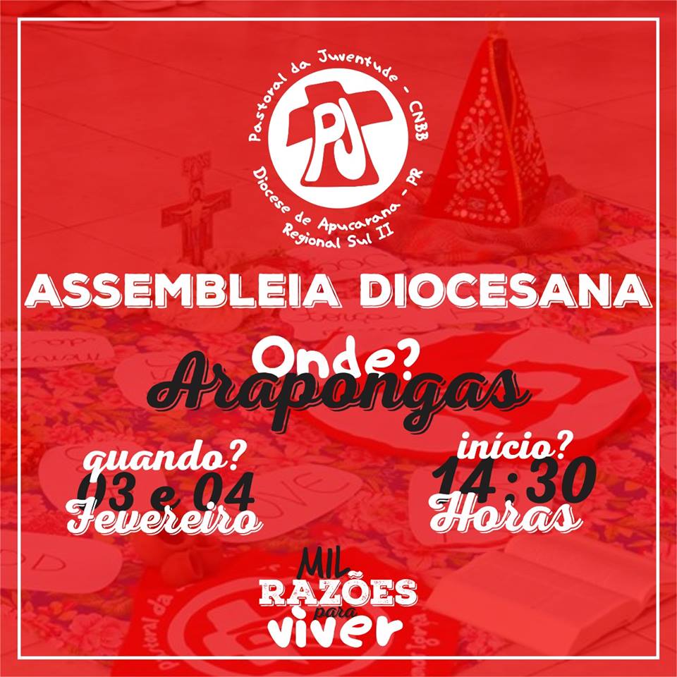 Pastoral da Juventude convida para a Assembleia Diocesana