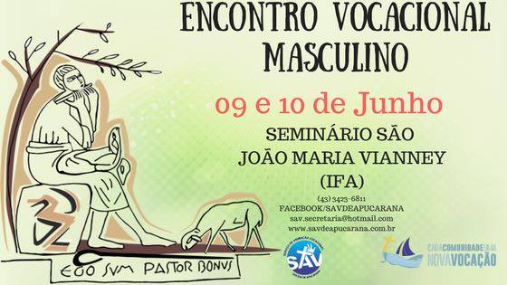 Vem ai o 2º Encontro Vocacional Masculino de 2018 